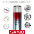 Sanvo Spray Paint (318 Bright Chrome) Waterproof Automatic Metallic Bright Chrome Color Aerosol Spray Paint, Sano Auto Spray Paint.