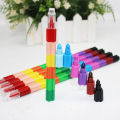 Creative building block coloring can assemble crayons 12 color crayons, oil pastels, color pencils, student stationery wholesale. 
