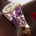 Fopul Mall Casual and stylish Women's Flower Bracelet Watch with Diamond-encrusted Design and Stainless Steel Strap.