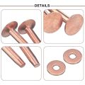 200 Sets Copper Rivets and Burrs Washers Leather Copper Rivet Fastener for Wallets Collars Leather DIY Craft Supplies. 