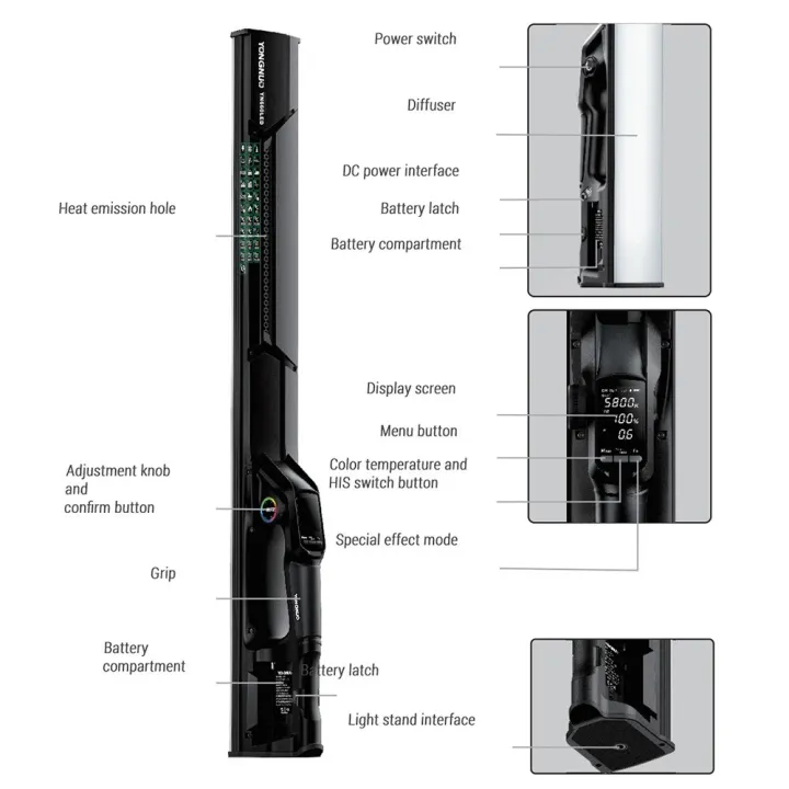 YONGNUO%20YN660LED%20RGB%20LED%20Light%20Bi-Color%20Light%20Tube%20Portable%20Fill%20Light%20Wand%20tick%20with%20LED%20creen%20-%20Image%205