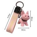 Fashion Punk French Bulldog Keychain PU Leather Dog Keychains for Women Bag Pendant Jewelry Trinket Men's Car Key Ring Key Chain. 