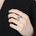 1 Carat Imitation Moissanite Ring Fashionable Men's Open Finger Band Full Zircon Open Ring for Men Sparkling Index Finger Band. 