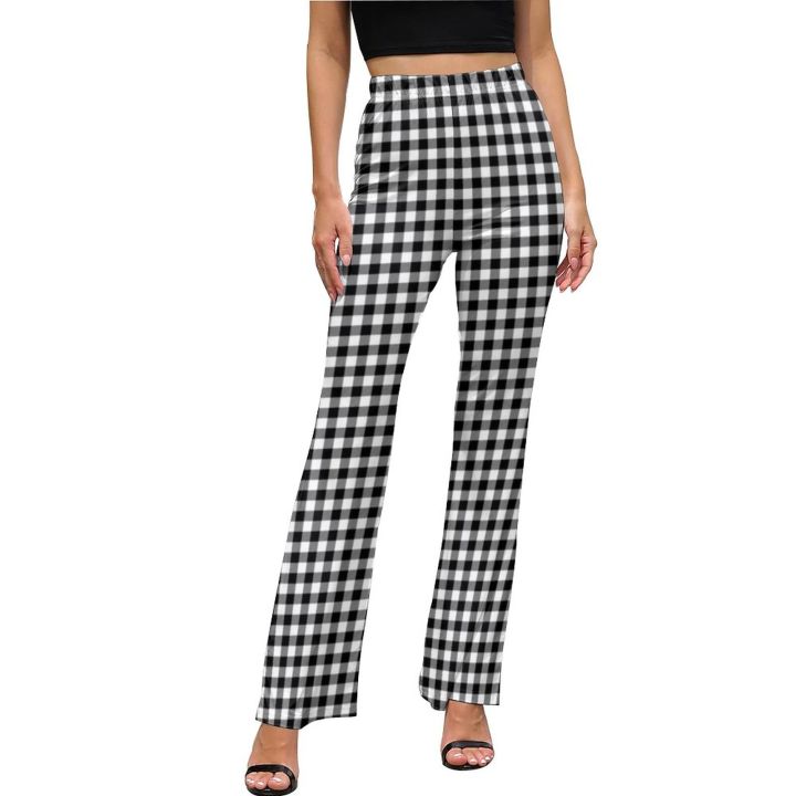Retro%20Checkerboard%20Pants%20White%20And%20Black%20Check%20Trendy%20Flare%20Trousers%20Autumn%20Woman%20Print%20Street%20Wear%20Slim%20Fit%20Pants%20-%20Image%203