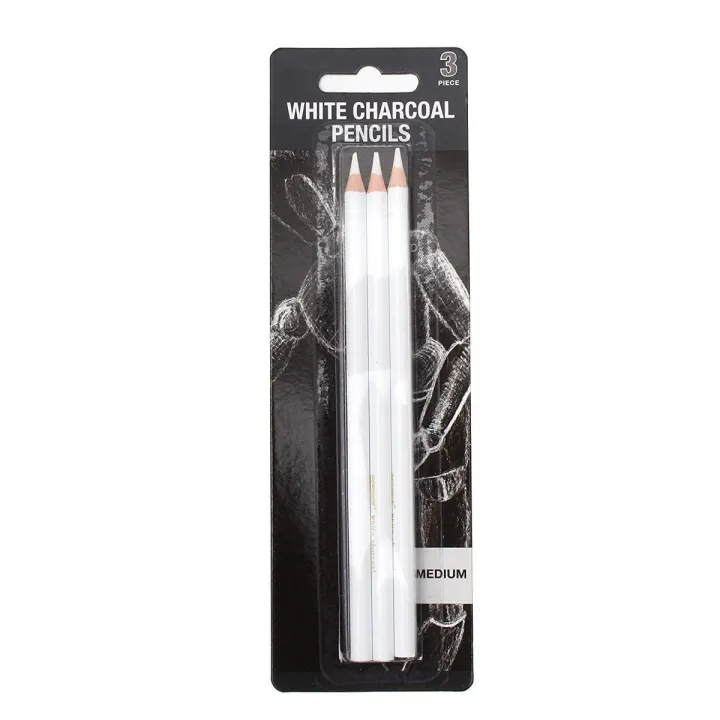Keep%20Smiling%20White%20Charcoal%20Pencil%20Set%203%20Pcs%20for%20Sketching%20Drawing%20&%20Artistic%20Work%20-%20Image%202