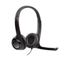 Logitech H390 Wired Headset, Stereo Headphones with Noise-Cancelling Microphone, USB, In-Line Controls, PC/Mac/Laptop - Black. 