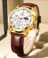 Olev_vs Top Luxury Leather Analog quartz fashionable watch for men. 