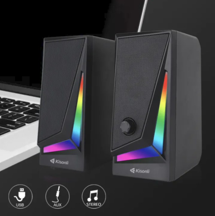 KISONLI%20X1%20USB%20Wired%20Multimedia%20Speaker%20With%20Colorful%20RGB%20Lights%20For%20Laptop%20Desktop%20Gaming%20-%20Image%205