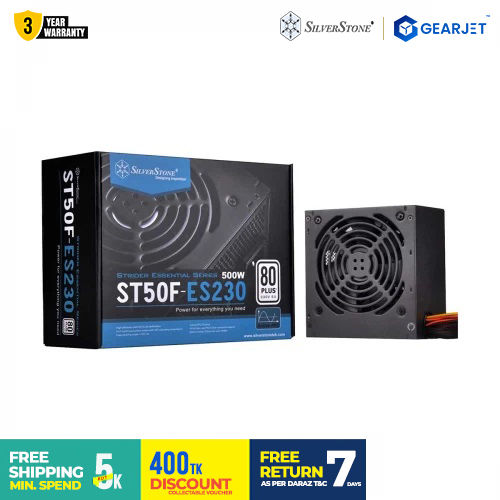 SilverStone ST50FES230 Essential 500W Non Modular 80 Plus Certified
