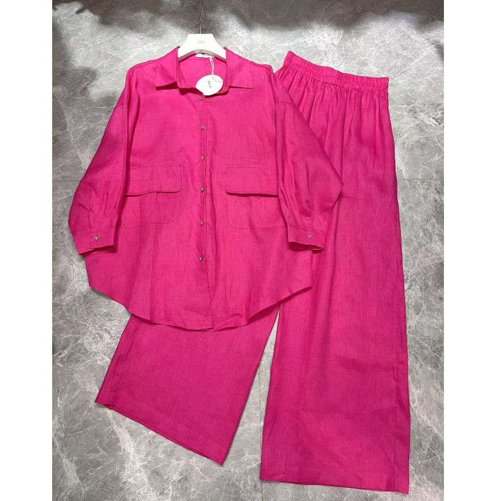 Women's%20%20Wide%20Leg%20Pants%20Two%20Piece%20Loose%20Long%20Sleeve%20Lapel%20Shirts+Pants%20Female%20Suit%20-%20Image%207