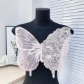 【Popular Categories】 Lace Fabric Butterfly Patch Fashion Large Butterfly Embroidery Mesh Clothes Patches 34CM Sweater Coat Accessories Wedding Dress Bridesmaid DIY Decor. 
