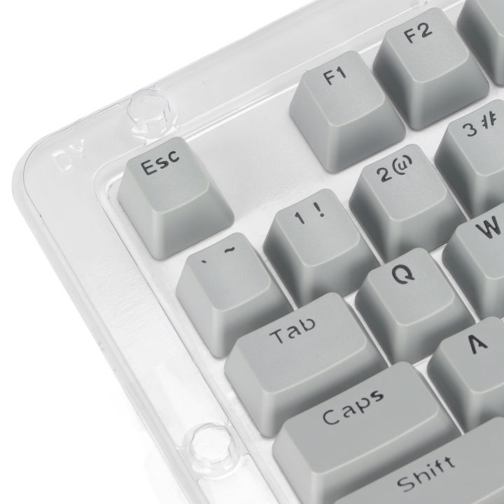 106%20Keys%20Keycaps%20OEM%20Height%20Two%20Colors%20Injection%20Fastness%20OPQ%20Opaque%20Keycaps%20for%2061/87/104%20Keys%20Mechanical%20KeyboardLight%20Grey%20Black%20Letters%20-%20Image%204