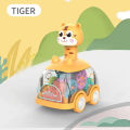 Press Gear Car Children's Toy Car Pull Back Boy Children Inertial Car Puzzle Animals Car. 