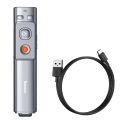 Baseus Orange Dot Wireless Rechargeable Presenter Pen 2.4Ghz USB+Type C Adapter Handheld Remote (Red Laser) (Charging). 