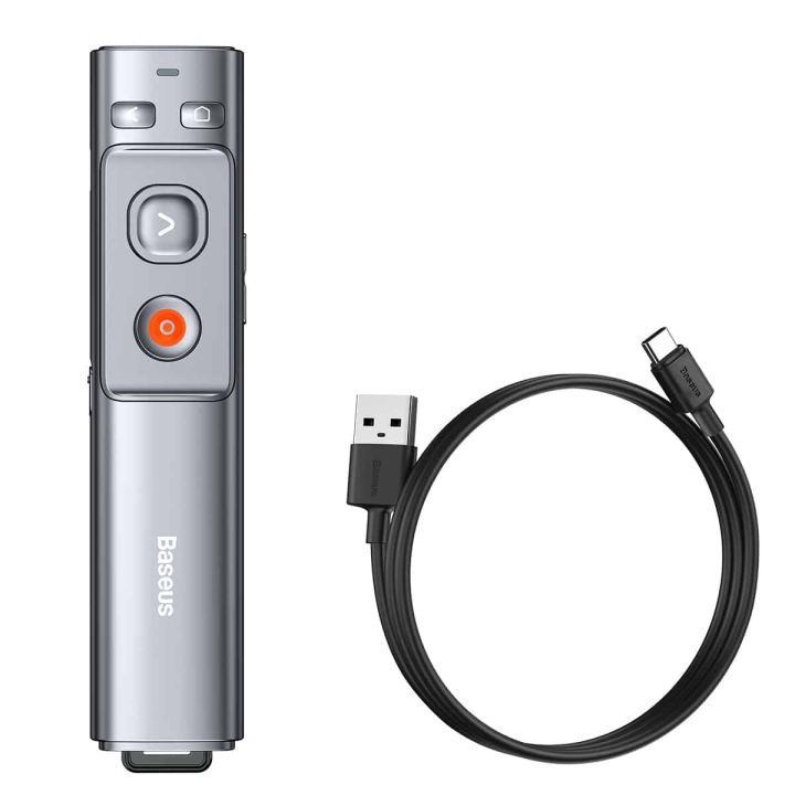 Baseus%20Orange%20Dot%20Wireless%20Rechargeable%20Presenter%20Pen%202.4Ghz%20USB+Type%20C%20Adapter%20Handheld%20Remote%20(Red%20Laser)%20(Charging)%20-%20Image%206