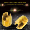 10pcs M8 x M5 Self Tapping Threaded Insert 302 Slotted Type Screw Bushing for Thread Repair. 