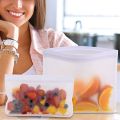 PEVA Silicone Food Storage Bag Containers Reusable Freezer Bag Leakproof Top Ziplock Bags Kitchen Organizer Pouch. 