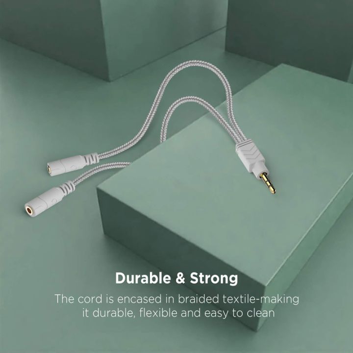 Headphone%20Splitter,%20Knitted%203.5mm%20Audio%20Splitter%20TRS%203-Pole%20Splitter%20Cable%20for%20Headphones%20Earphones%20Speakers%20-(%20White)%20-%20Image%205