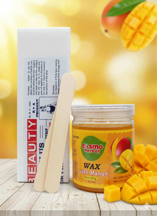 Cosmo Herbal Waxing Strip 80 pic + Mango Wax 500gm