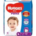 Huggies Dry Large Pant Diaper 9-14Kg - 50 Pcs, Made in Malaysia.