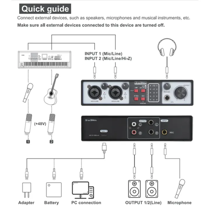 2%20in%202%20Out%20USB%20Audio%20Interface%2032Bit/384KHZ%20Studio%20Kit%20Record%20Professional%20Sound%20Card%2048V%20Phantom%20Easy%20to%20Use%20-%20Image%205