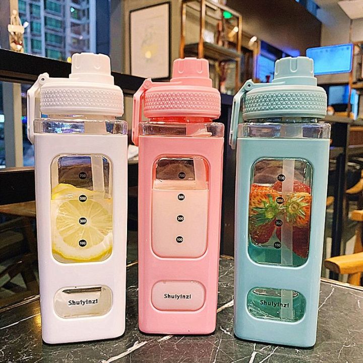 700ml%20Square%20shape%20plastic%20water%20bottle%20with%20straw%20gym%20portable%20sport%20bottle%20Drink%20Bottles%20-%20Image%202