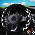 【Alizeker Mall】Auto Steering Covers Diameter 38cm Plush Fabric Car Steering Cover Universal Car-styling Fit for Most Cars Car Accessories. 