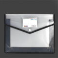 Press Button File Folder Flexible A4 Size Transparent Document Bag Waterproof Plastic Paper Organizer for Office Supplies. 