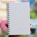 Designer Series White Grid Print Spiral Grid Graph Notebook. 