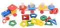 Wooden Set Column Three Car CHILDREEN Early Educational Geometric Matching Shape Building Vehicle Block Wooden Toy.