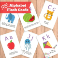 Paper Plane Design Alphabet Cards for Kids. 