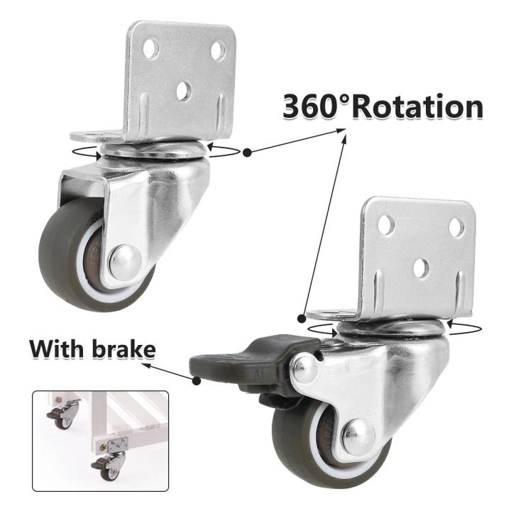 4Pcs%201/1.25/2%20In%20Furniture%20Castors%20Universal%20Swivel%20Casters%20with%20Safety%20Brake%20Silent%20Trolley%20Wheels%20for%20Moving%20Table%20Chair%20Sofa%20-%20Image%204