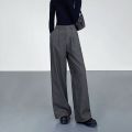 Deeptown Baggy Elegant Black Suit Pants Women Casual Classical Wide Old Money Office Grey Trousers Basic High Waist Korean. 