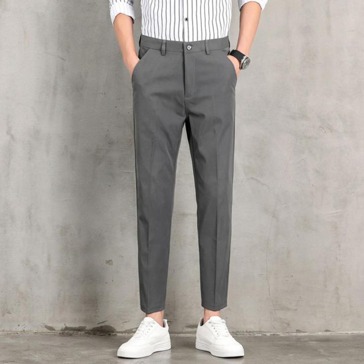 Men's Classic Suit Pants Spring Summer Business Casual Male Trousers ...