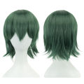 12 Inches Unisex Short Cosplay Hair Party BOB Wigs with Bangs Silver Halloween Costume Wig. 