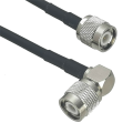 RG58 TNC Male Plug to TNC Male Plug Right Angle Connector Jumper Pigtail Cable. 