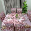 Digital 3D Print Dining table Cloth runner and 06 chair cover Full Set.