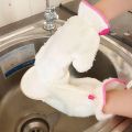 Dish Cleaning Tools Reusable Bamboo Fiber Gloves Non-slip Oilproof Dishwashing Gloves Waterproof Liner Durable Pot Pan Bowl Scrubber Household.