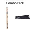 Combo of Scal F-11.5 Bamboo Flute and Flute Bag - Wooden.