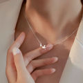 Korean Silver Color Cute White Dove Necklace for Women Fashion Simple Temperament Zircon Clavicle Chain Necklace Jewlery.
