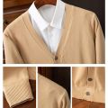 Cashmere Sweater Men's V-neck Sweater Fashion Casual Knitting Underlay Woollen Coat Cardigan Spring Autumn Winter. 