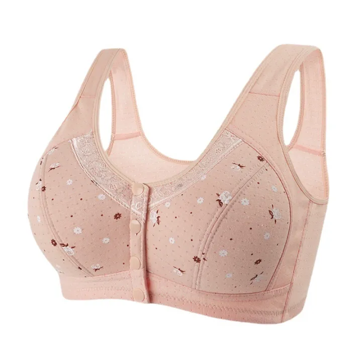 2023%20New%20Style%20No%20Cotton%20Cushion%20Summer%20Elderly%20Cotton%20Vest%20Bra%20Front%20Buckle%20Large%20Size%20Front%20Buckle%20Comfortable%20Mom%20Underwear%20-%20Image%205