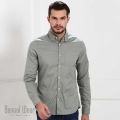 Trendy Light Grey Long Sleeve Casual Shirt. 