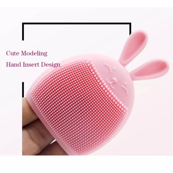 Silicone Bunny Cleansing Brush Multifunctional Rabbit Facial Cleaning Brush Manual Massage Brush Shampoo Brush Facial Care Tool - Black Head Remover - Darma Roller