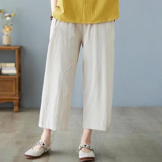 Women's%20Cotton%20and%20Linen%20Short-Sleeved%20Shirt2023New%20Mom%20Summer%20Clothes%20Linen%20Top%20Loose%20Belly-Covering%20Western%20Style%20Slimming%20Suit%20-%20Image%202