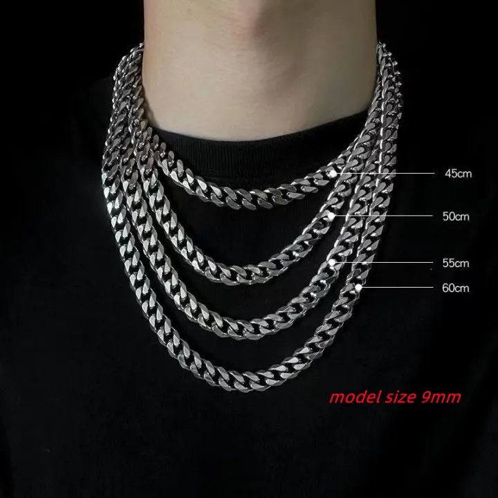 316%20Stainless%20Steel%20Chain%203mm%20To%209mm%20Steel%20Cuban%20Men's%20Chain%20Stainless%20Steel%20Man%20Necklace%20Waterproof%20Jewelry%20Wholesale%20-%20Image%202