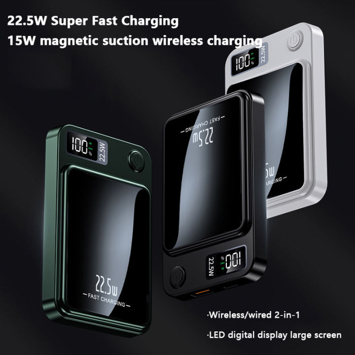 10000mAh Magnetic Wireless Charger Power Bank 22.5W Fast Charging Mini Powerbank Tetuo