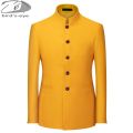 6Color Men's Solid Color Stand Collar Suit Chinese Style Slim Fit Blazer Male ZhongShan Suit Jacket Chinese Tunic Suit one Piece. 