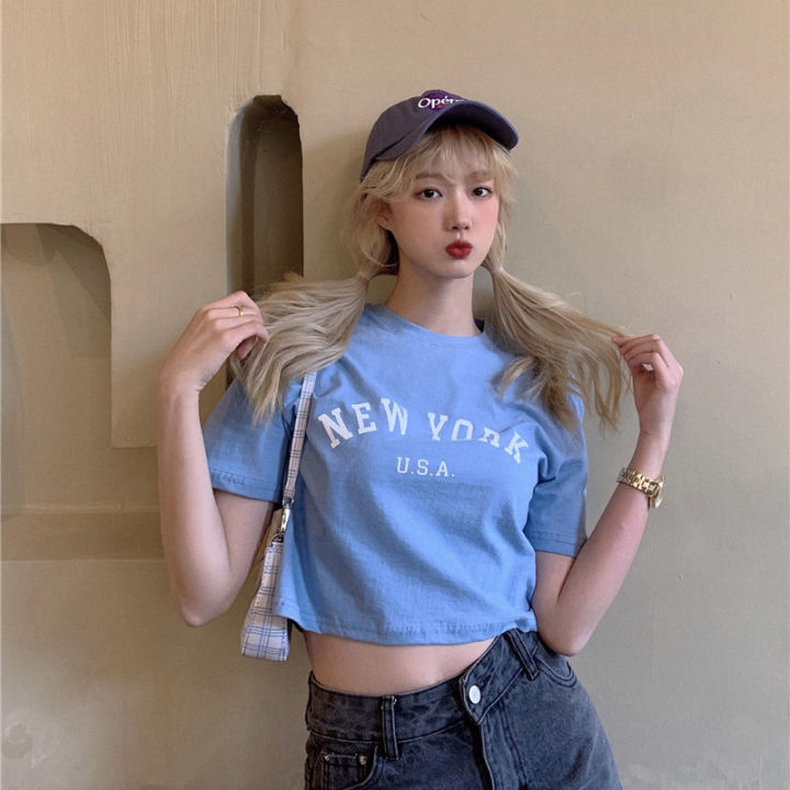 IELGY%20women's%20letter%20print%20short%20bottoming%20slim%20T-shirt%20-%20Image%209