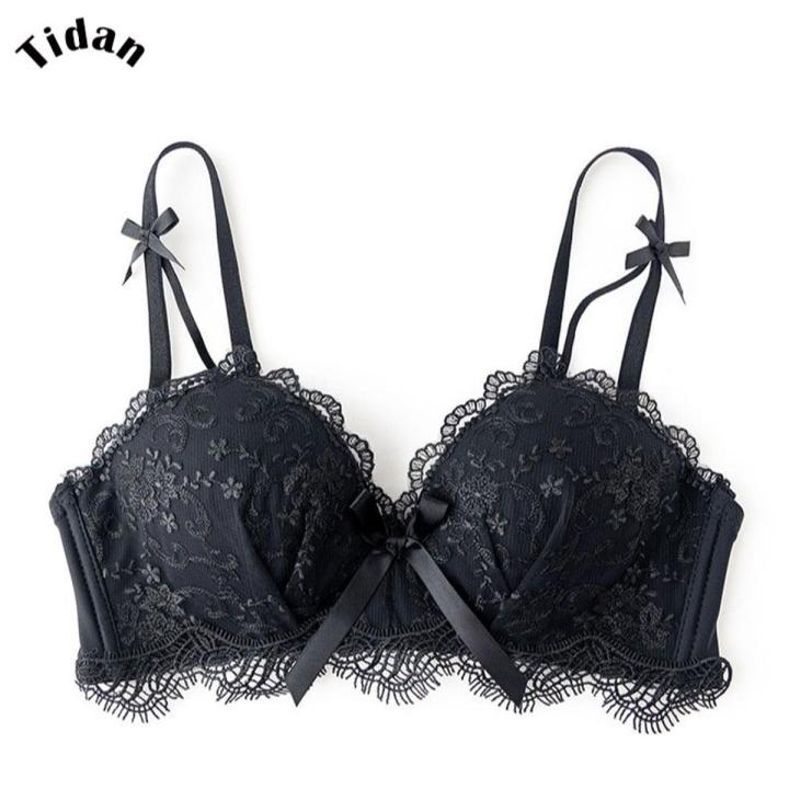 Women Lingerie Embroidered Lace Bra Fashion Seamless Push Up Bras Wireless Adjuste Small Chest Special Gathering